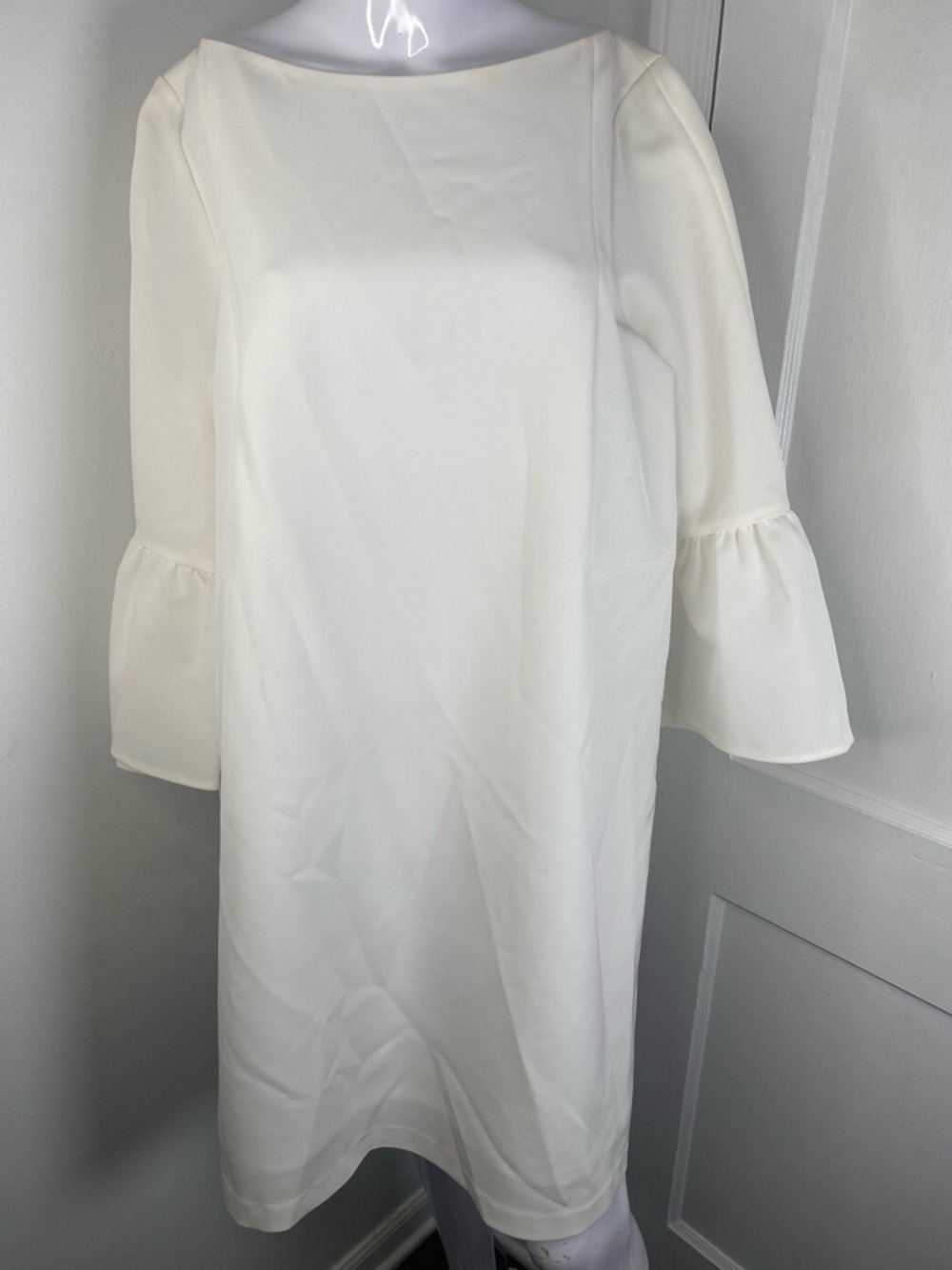Lafayette 148 New York White Bell-Sleeve Shift Dress